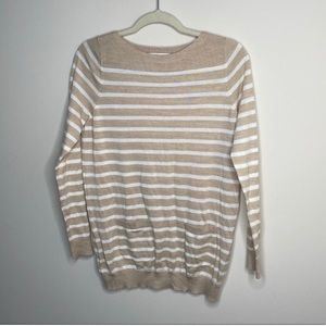 Ann Taylor LOFT Striped Knit Wool Pocket Sweater